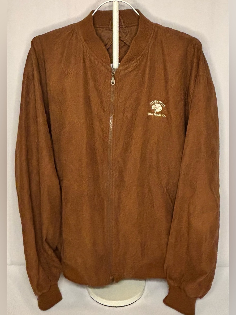 VTG 90s Poppy Hills Golf Course Pebble Beach Faux Suede Jacket Men XL